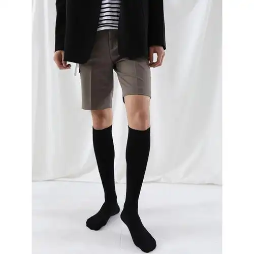 盛世尼曼唯正春秋男士黑色长筒袜高筒袜子棉袜白色商务正装大码男袜