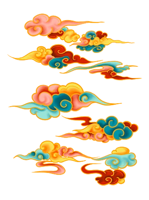 国潮风祥云花纹元素