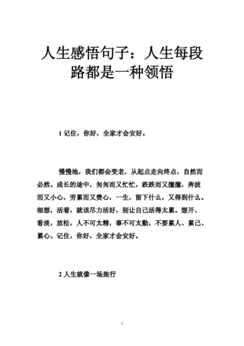 人生感悟句子人生每段路都是一种领悟doc38页