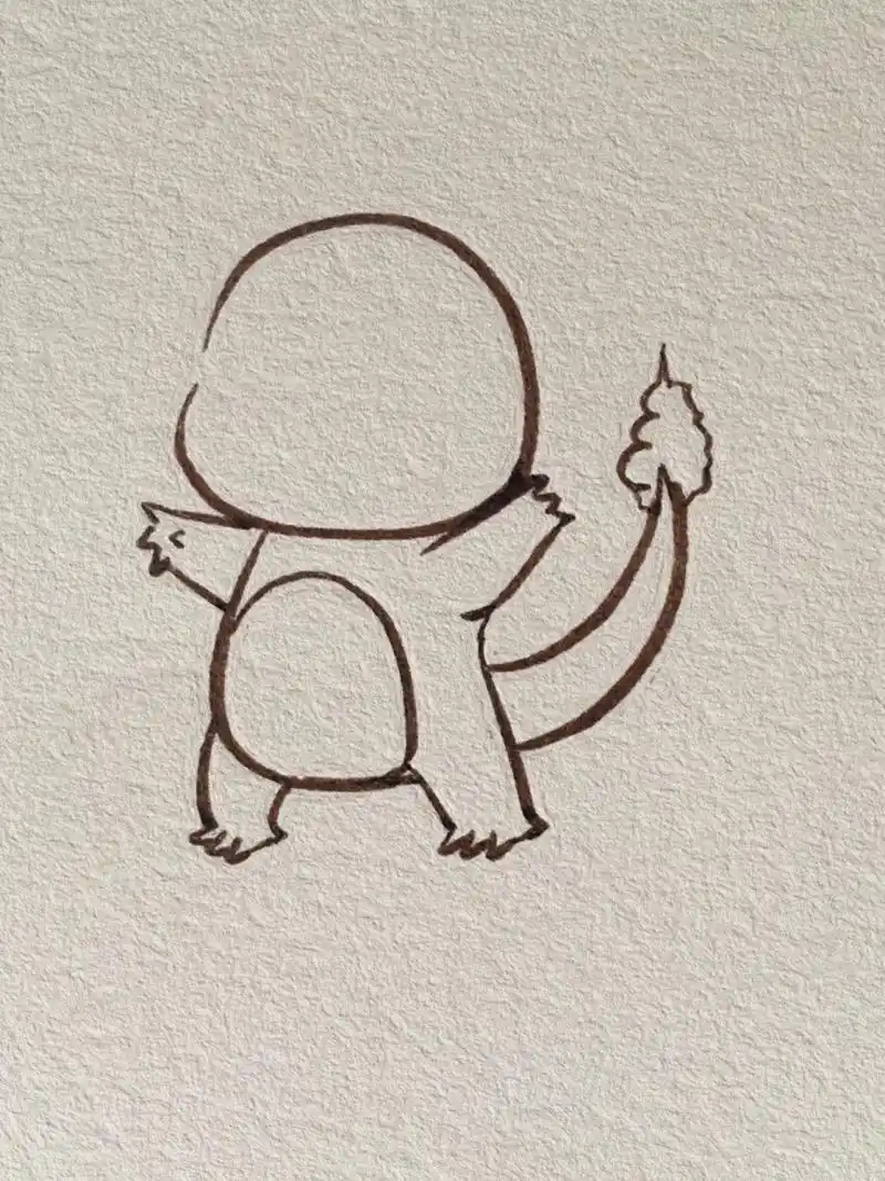 可爱简笔画 宝可梦系列-小火龙//附过程 今日份神奇宝贝-小火龙嘿哈!