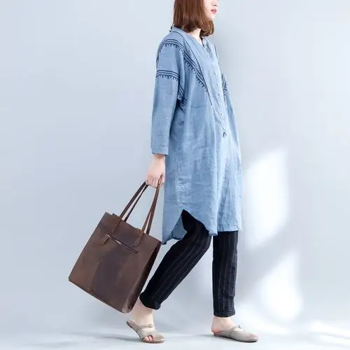 喜欢棉麻女装 中长款 宽松 休闲的还喜欢