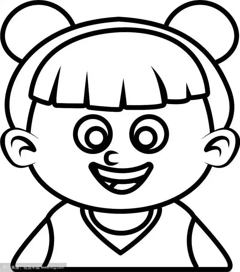 可爱的女孩脸卡通