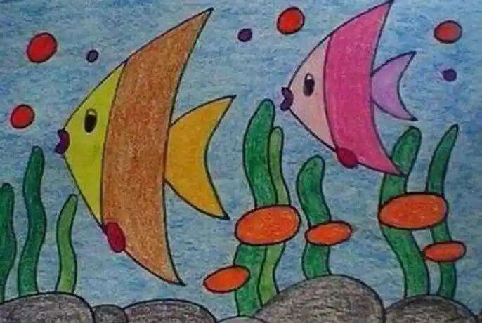儿童画海底世界简笔画儿童画的美丽的海底世界简笔画海底世界儿童简笔