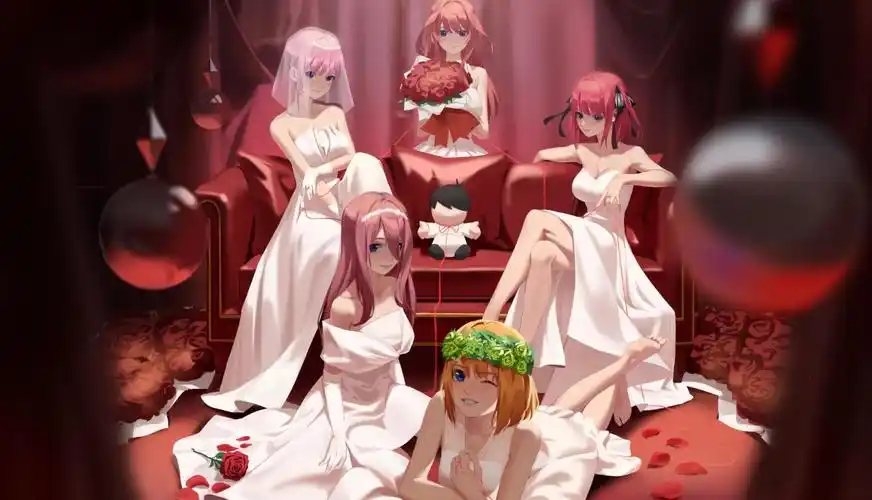 舰娘多人婚纱壁纸 - 米画师