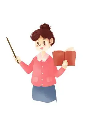 卡通手绘拿着课本正在上课的老师免抠