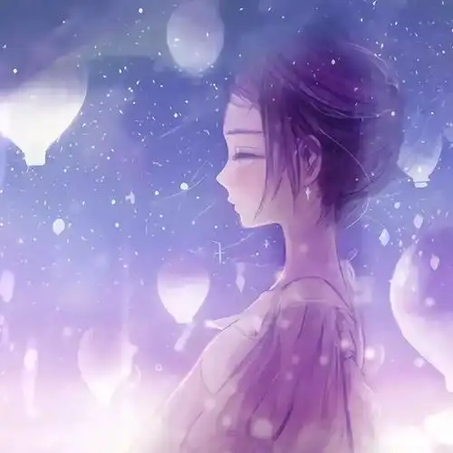 动漫女生头像紫色系韩版