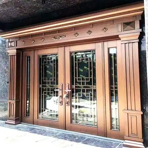 古达锌合金别墅大门双开门玻璃门农村自建房入户门乡村家用进户门