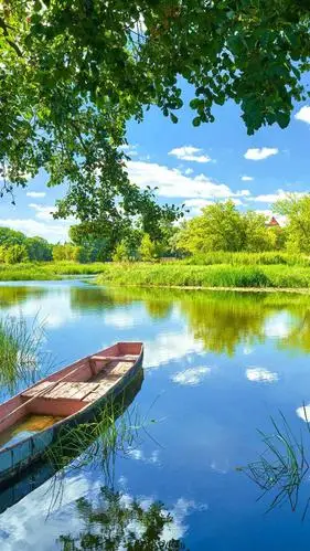 泛舟于湖上,锁屏图片,高清手机壁纸,风景-回车桌面