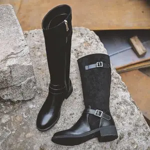 长筒军靴女图片