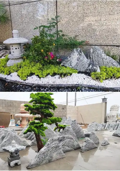 天然雪浪石切片组合新中式室内庭院枯山水泰山石别墅户外景观石 1号