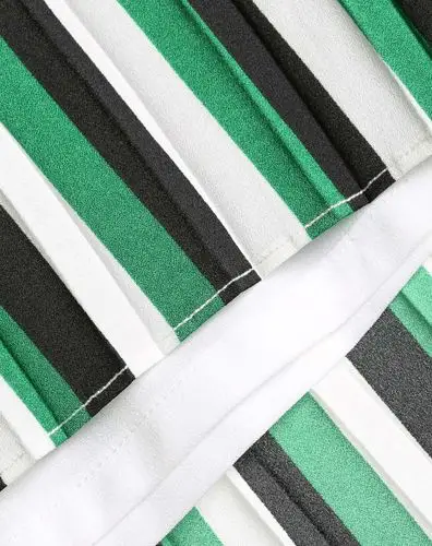 绿白色时尚百搭半裙