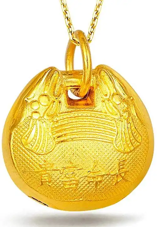 chowtaifook 周大福 黄金饰品 千足金长命锁宝宝锁吊坠(工费:68计价)