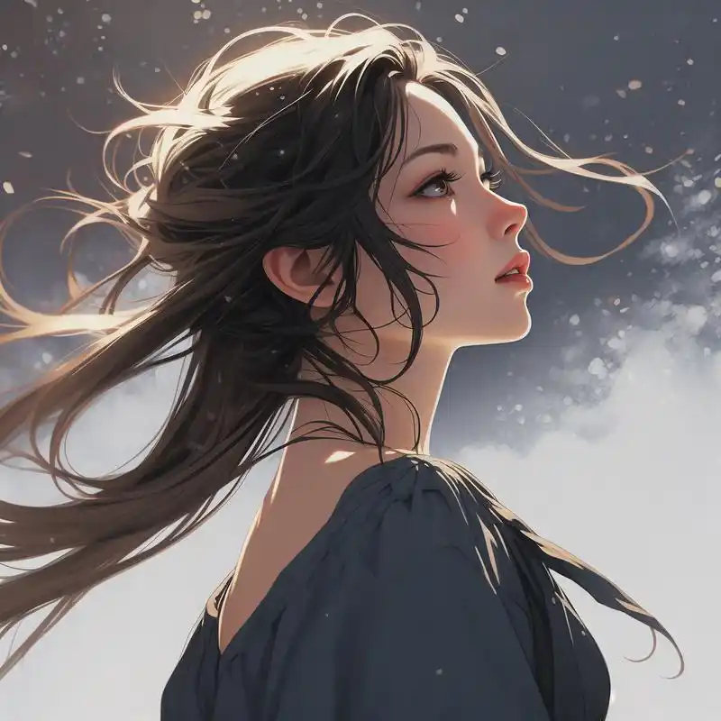 96 漫画风女人侧脸头像精选