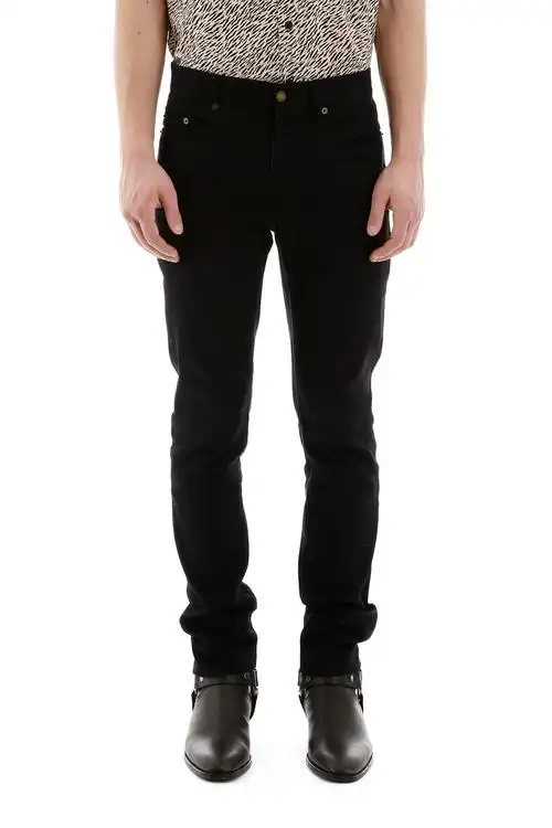 saintlaurent男士黑色紧身牛仔裤正品代购601478yo500牛仔裤