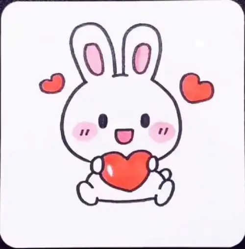 可爱小白免简笔画