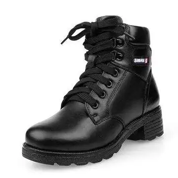 3515强人女款系带户外时尚休闲保暖军警羊毛保暖靴t232黑色38