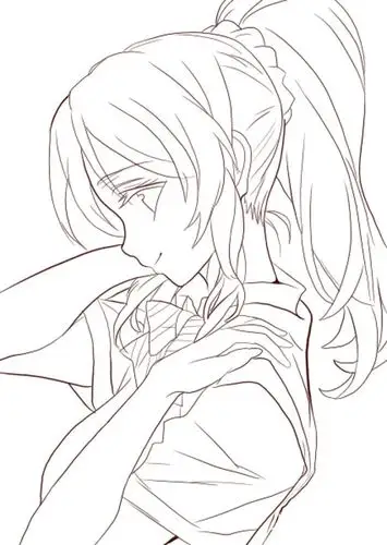 铅笔画漫画人物女生的图片