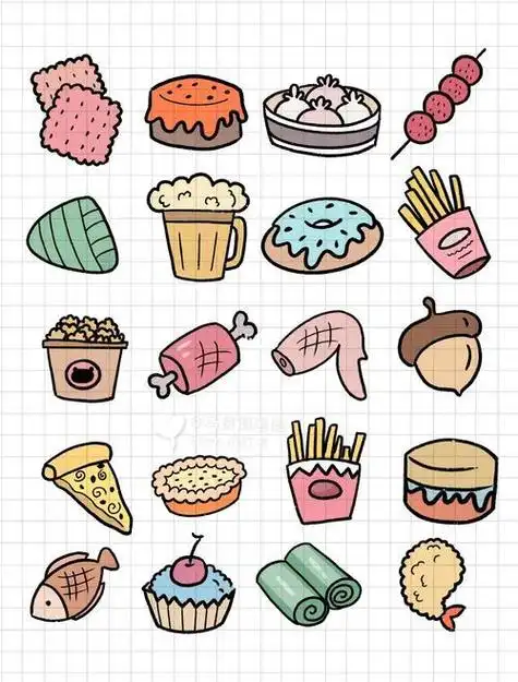 可爱的食物简笔画简笔画萌萌哒食物简单甜品点心牛奶蛋糕这些可爱的