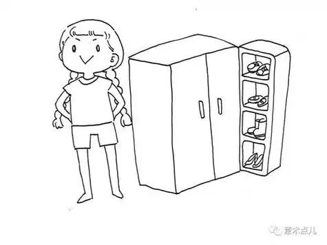 鞋柜简笔画 鞋柜简笔画图片