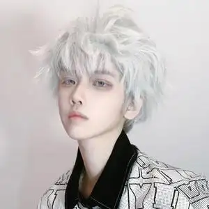 白色假发男短发日系网红同款五条悟cos万用男生正太基佬全头套式