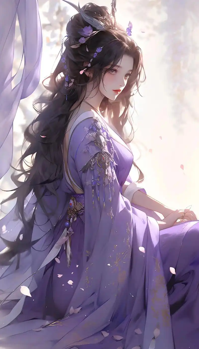 紫色  #古风 #国风插画 #手机墙纸 #美图分享 - 抖音