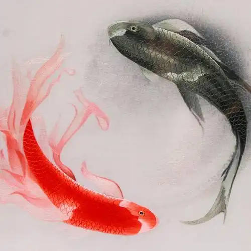 汴绣河南南一开封太极八卦鱼餐厅手工刺绣装饰画刺绣