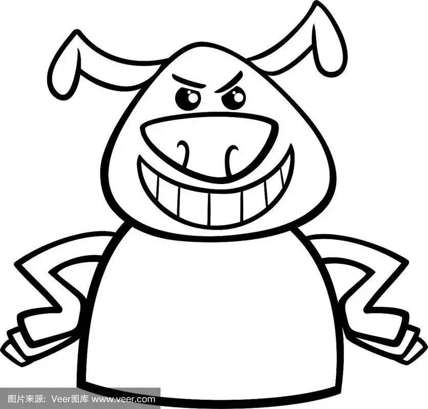 情绪愤怒的狗涂色页