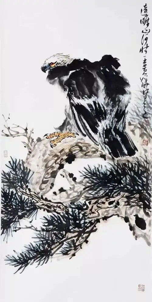 奋进之姿 昂扬之态——画鹰人王贵烨_中国