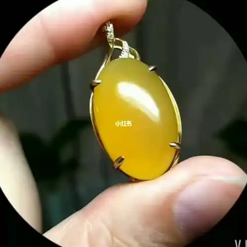 金丝玉宝石光18k金镶嵌吊坠