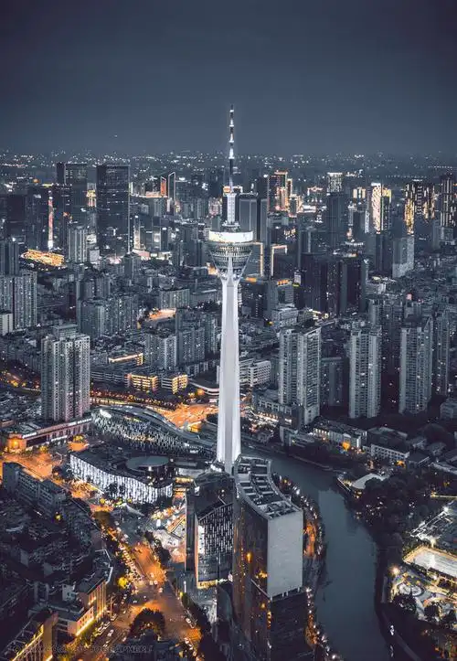 成都339建筑夜景成都四川电视塔爬楼打卡339中国城视