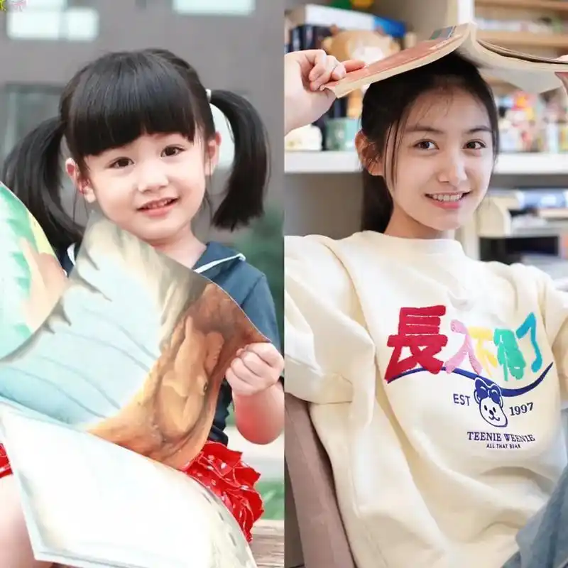 张籽沐 小时候vs长大了9799我们的小女孩有在好好长大78 - 抖