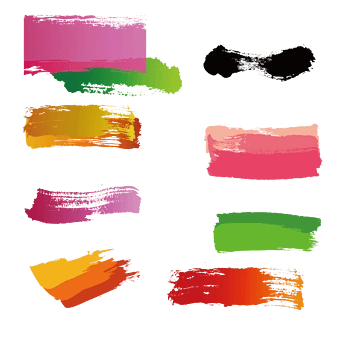 彩色中国风油画书法笔刷