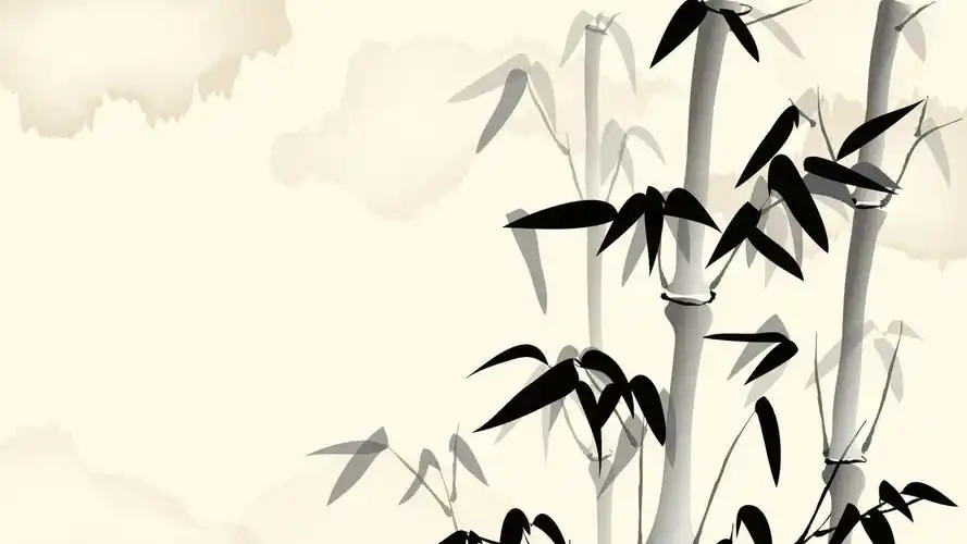 风景凉亭水墨山水中国风ppt背景图片