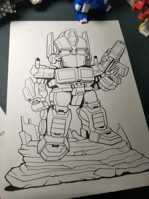 变形金刚  #擎天柱 #马克笔手绘  #q版