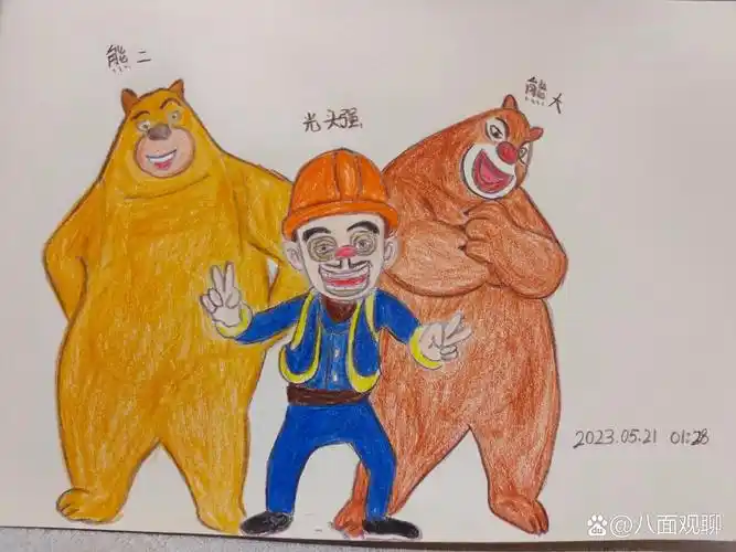 熊出没 光头强简笔画