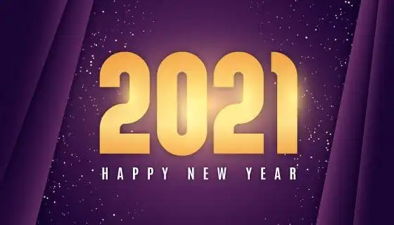 金色纸屑设计2021新年快乐背景矢量素材aieps