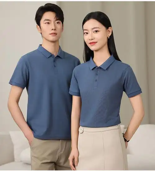 高端新款工作服t恤短袖定制男春夏季团队广告翻领工装polo - 17网