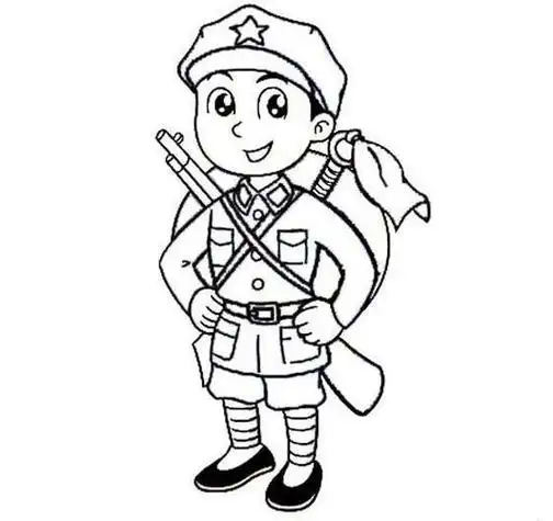 小红军怎么画红军简笔画图片