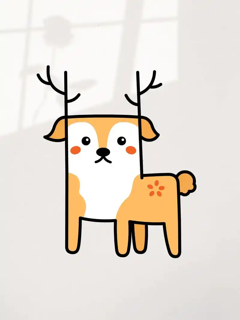 教你用大写字母h画一只可爱的梅花鹿!#简笔画教程 #林外的小 - 抖音