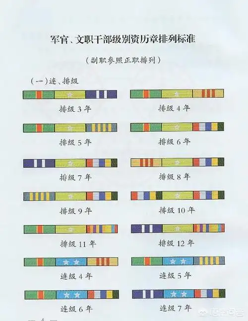 级别资历章通常佩戴于礼服,春秋常服和冬常服左胸.