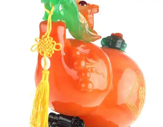 玛瑙福禄如意葫芦摆件招财纳福吉祥物树脂仿玉工艺礼品家居饰品