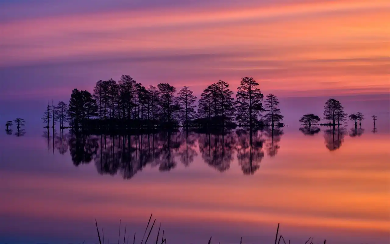 初秋唯美仙境湖光山色怡人美丽风光桌面壁纸(一)