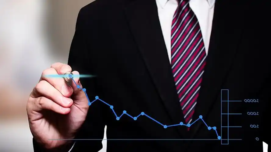 黑色商务人物绘制折线图幻灯片ppt模板素材下载:商务人物,职场人士