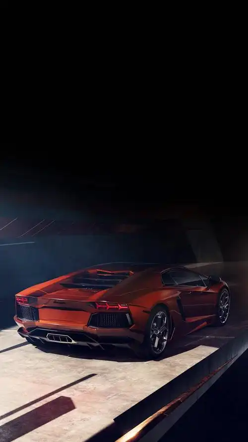 酷炫橙色兰博基尼跑车,高清图片,手机锁屏桌面-壁纸族
