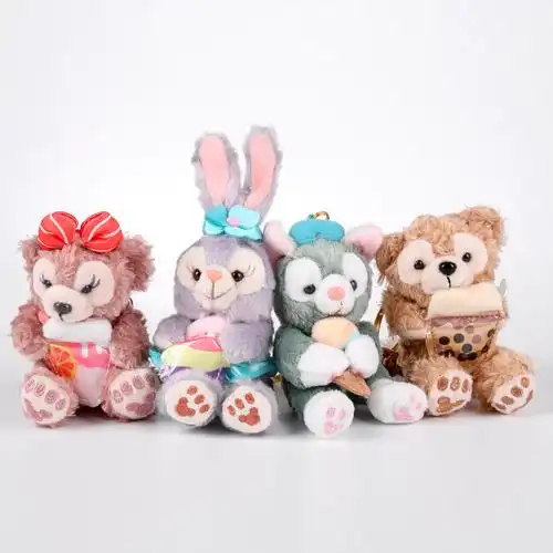 甜品系列限定款星黛露达菲熊玫玫挂件可爱毛绒公仔包包挂饰玩偶