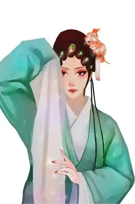 手绘古风京剧花旦人物插图系列