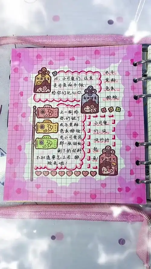 粉色系手帐排版,注意看啦,只做一遍