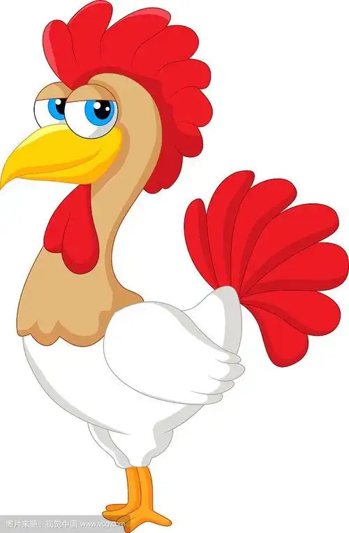 可爱的卡通公鸡