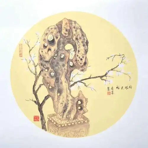 石头节,《直击书画》送上精美的奇石类国画精品,作品图片由画家刘忠泉