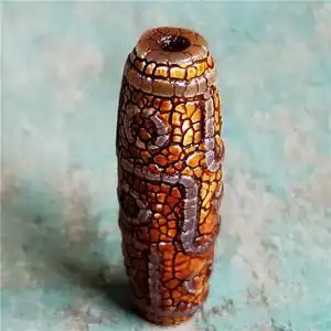 一元拍卖藏区回流老玛瑙九眼火供天珠吊坠天然石页岩真品佛珠项链